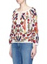 Front View - Click To Enlarge - ALICE & OLIVIA - 'Naya' floral embroidery peasant top