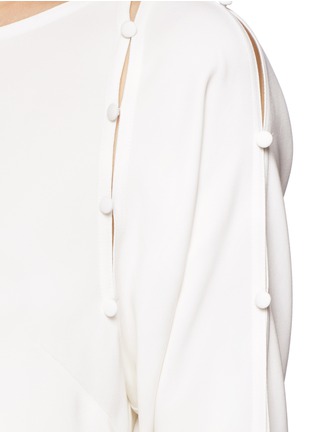 Detail View - Click To Enlarge - LANVIN - Mock button sleeve techno twill top