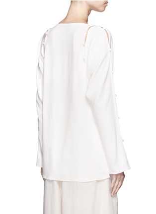 Back View - Click To Enlarge - LANVIN - Mock button sleeve techno twill top