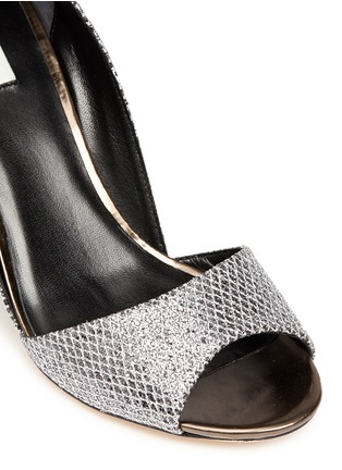 Detail View - Click To Enlarge - COLE HAAN - 'Antonia' mesh glitter open toe pumps