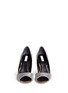 Front View - Click To Enlarge - COLE HAAN - 'Antonia' mesh glitter open toe pumps