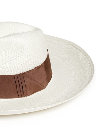 Detail View - Click To Enlarge - SENSI STUDIO - Origami twist bow wide brim Panama hat
