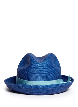 Main View - Click To Enlarge - SENSI STUDIO - Feather straw Panama trilby hat