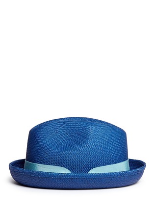 Figure View - Click To Enlarge - SENSI STUDIO - Feather straw Panama trilby hat