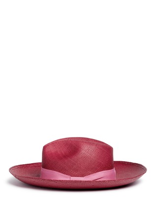 Figure View - Click To Enlarge - SENSI STUDIO - Contrast bow wide brim Panama hat