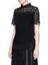 Front View - Click To Enlarge - SACAI - Star lace knit panel top