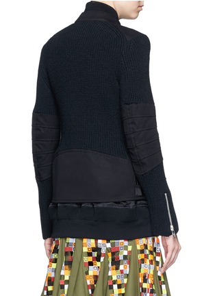 Back View - Click To Enlarge - SACAI - Extended underlay rib knit biker jacket