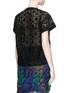 Back View - Click To Enlarge - SACAI - Shoulder zip star lace T-shirt