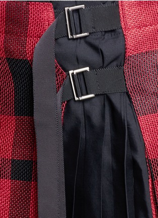 Detail View - Click To Enlarge - SACAI - Check plaid pleated side split skirt