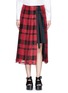 Main View - Click To Enlarge - SACAI - Check plaid pleated side split skirt