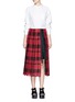 Figure View - Click To Enlarge - SACAI - Check plaid pleated side split skirt