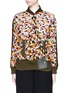 Main View - Click To Enlarge - SACAI - Grid embroidery tulle bomber jacket