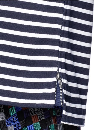 Detail View - Click To Enlarge - SACAI - Zip side stripe cotton knit top