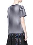 Back View - Click To Enlarge - SACAI - Zip side stripe cotton knit top