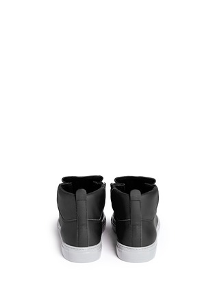Back View - Click To Enlarge - BALENCIAGA - Rubber effect leather high top sneakers