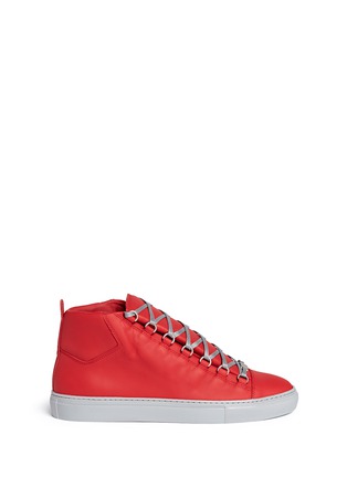 Main View - Click To Enlarge - BALENCIAGA - Rubber effect leather high top sneakers