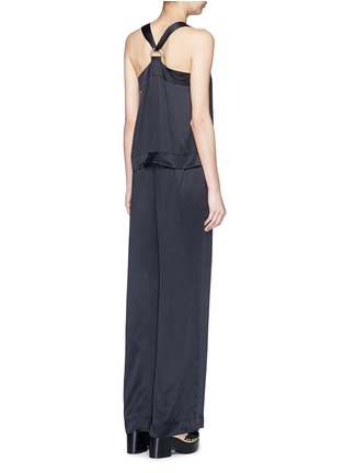 Back View - Click To Enlarge - KENZO - Cinched D-ring strap sandwashed silk jumpsuit