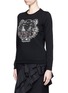 Front View - Click To Enlarge - KENZO - Embellished tiger embroidery cotton sweatshirt