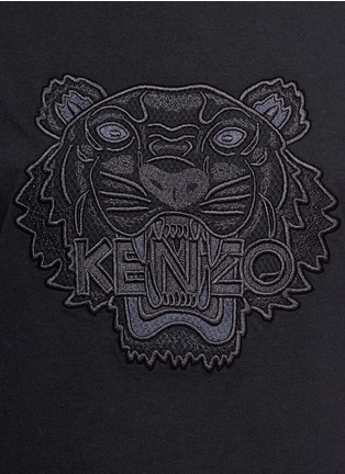 Detail View - Click To Enlarge - KENZO - Mesh tiger embroidery cotton T-shirt