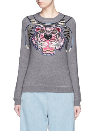 Main View - Click To Enlarge - KENZO - Beaded tiger embroidery sweatshirt
