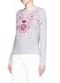 Front View - Click To Enlarge - KENZO - Metallic tiger embroidery marled cotton sweater