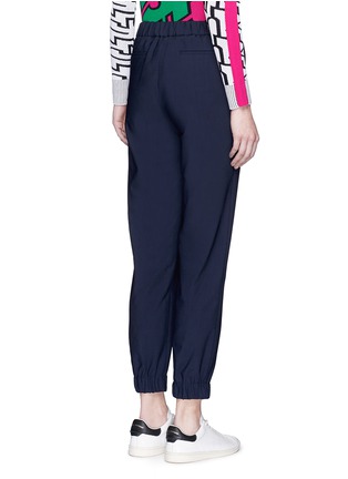 Back View - Click To Enlarge - KENZO - Belted fluid twill pants
