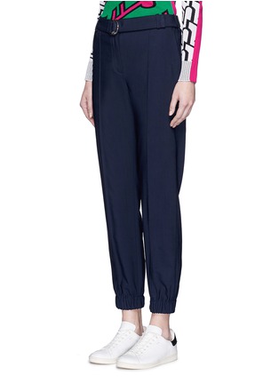 Front View - Click To Enlarge - KENZO - Belted fluid twill pants