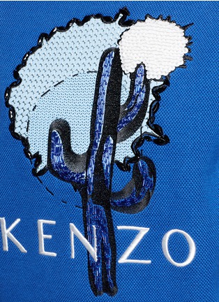 Detail View - Click To Enlarge - KENZO - Cactus appliqué embroidery cotton piqué sweatshirt