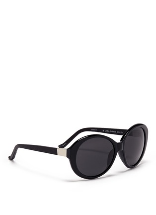 Figure View - Click To Enlarge - THE ROW - x Linda Farrow leather arm sunglasses