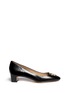 Main View - Click To Enlarge - TORY BURCH - 'Raleigh' metal logo leather pumps