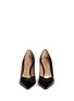 Figure View - Click To Enlarge - GIANVITO ROSSI - Crossed bow patent leather pumps