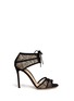 Main View - Click To Enlarge - GIANVITO ROSSI - Suede trim floral lace sandals