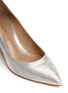 Detail View - Click To Enlarge - GIANVITO ROSSI - 'Simple' metallic grainy leather pumps
