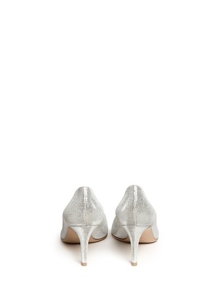 Back View - Click To Enlarge - GIANVITO ROSSI - 'Simple' metallic grainy leather pumps