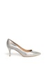 Main View - Click To Enlarge - GIANVITO ROSSI - 'Simple' metallic grainy leather pumps