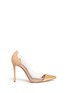 Main View - Click To Enlarge - GIANVITO ROSSI - 'Plexi' clear PVC leather suede pumps