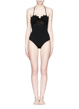Main View - Click To Enlarge - MARYSIA - 'Maui' cutout back halter zigzag maillot swimsuit