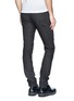 Back View - Click To Enlarge - NEIL BARRETT - Faux leather and ribbed knee jeans