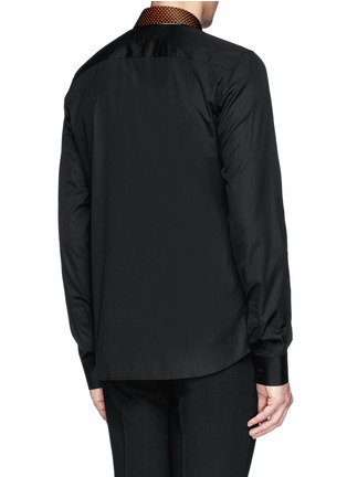 Back View - Click To Enlarge - GIVENCHY - Contrast mesh collar shirt