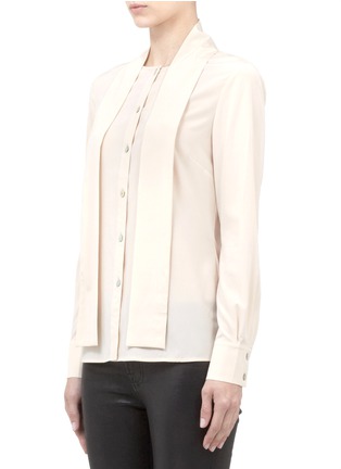 Front View - Click To Enlarge - ST. JOHN - Stretch-silk detachable scarf blouse