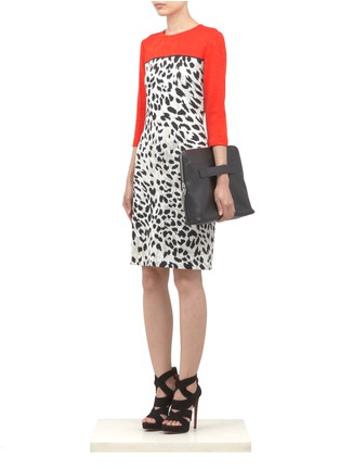 Figure View - Click To Enlarge - ST. JOHN - Leopard pattern colour-block dress