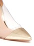 Detail View - Click To Enlarge - GIANVITO ROSSI - Clear PVC metallic leather pumps