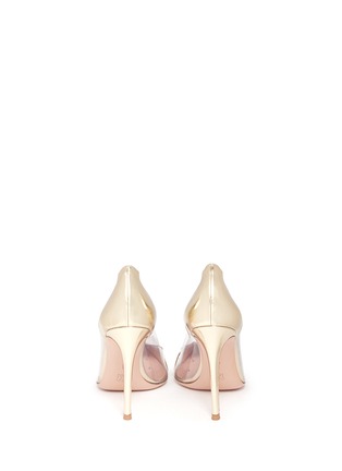 Back View - Click To Enlarge - GIANVITO ROSSI - Clear PVC metallic leather pumps