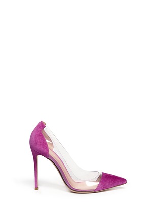 Main View - Click To Enlarge - GIANVITO ROSSI - Clear PVC suede pumps