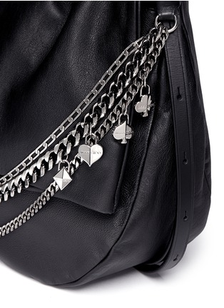 Detail View - Click To Enlarge - JIMMY CHOO - 'Biker' chain leather bag