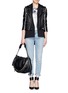 Figure View - Click To Enlarge - JIMMY CHOO - 'Biker' chain leather bag