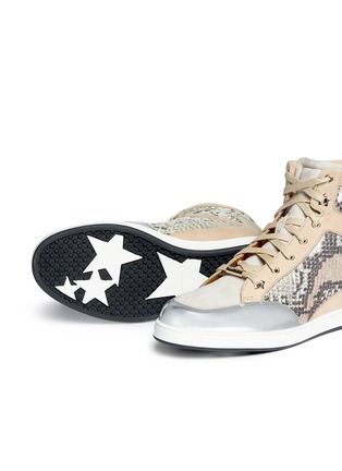 Detail View - Click To Enlarge - JIMMY CHOO - 'Tokyo' holograph python print leather sneakers