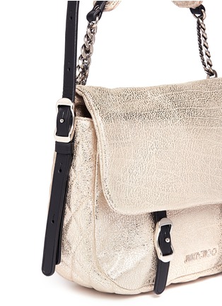 Detail View - Click To Enlarge - JIMMY CHOO - Becka small cracked metallic leather bag
