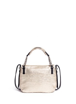 Back View - Click To Enlarge - JIMMY CHOO - Becka small cracked metallic leather bag