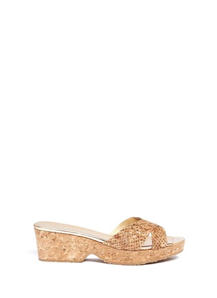 Main View - Click To Enlarge - JIMMY CHOO - 'Panna' cork demi wedge sandals